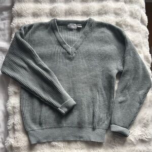 Stylish Gray V-Neck Sweater